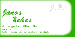 janos mehes business card