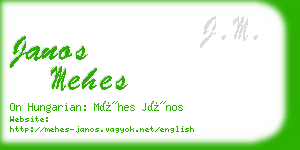 janos mehes business card